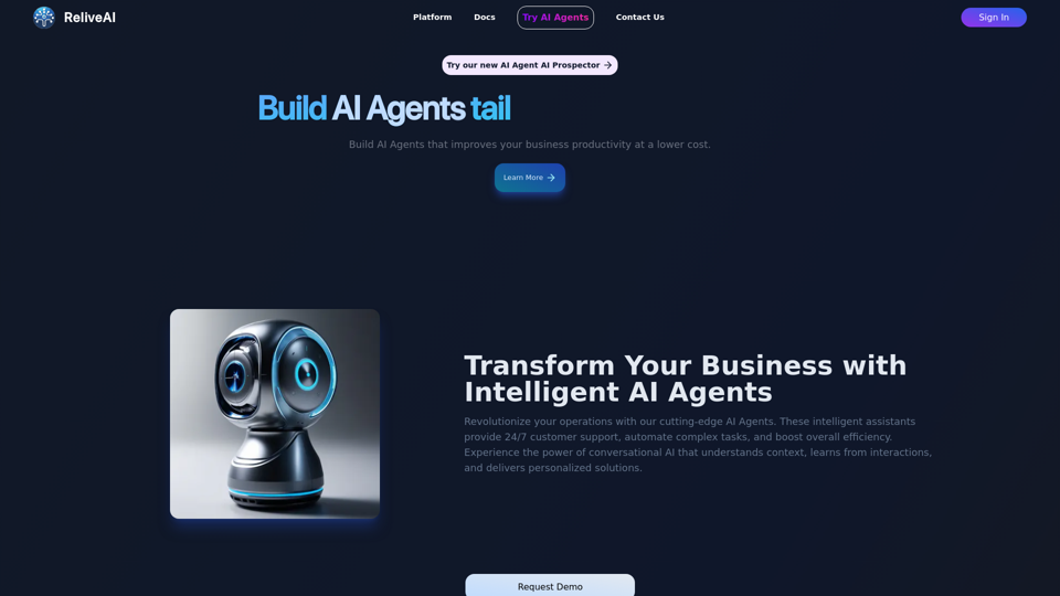 Build Conversational, Controllable AI Agents | ReliveAI Platform