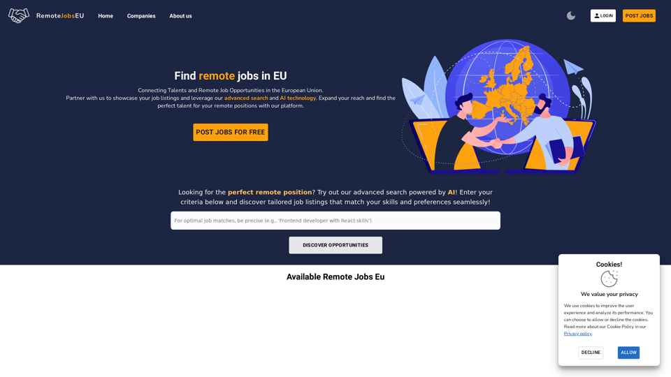 Find Remote Jobs In Europe With AI - Remote Jobs Eu