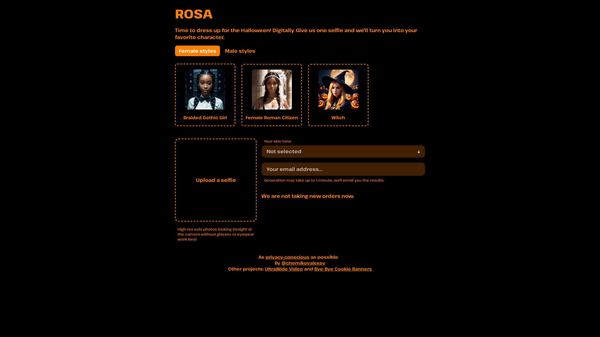 AI Halloween profile pic generator