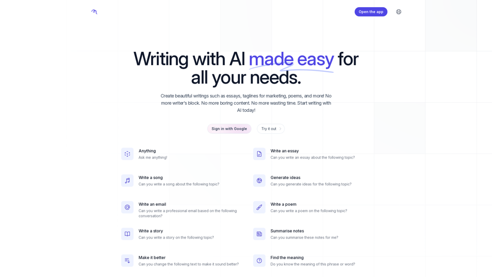 AI Writer screenshot
