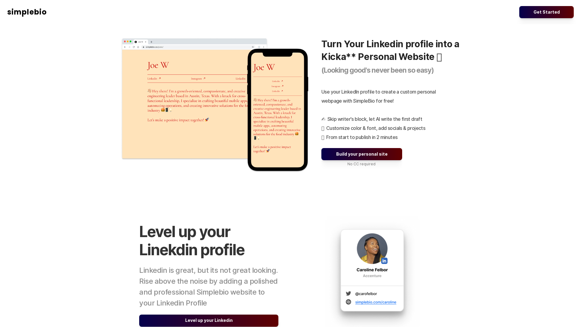 Simplebio screenshot