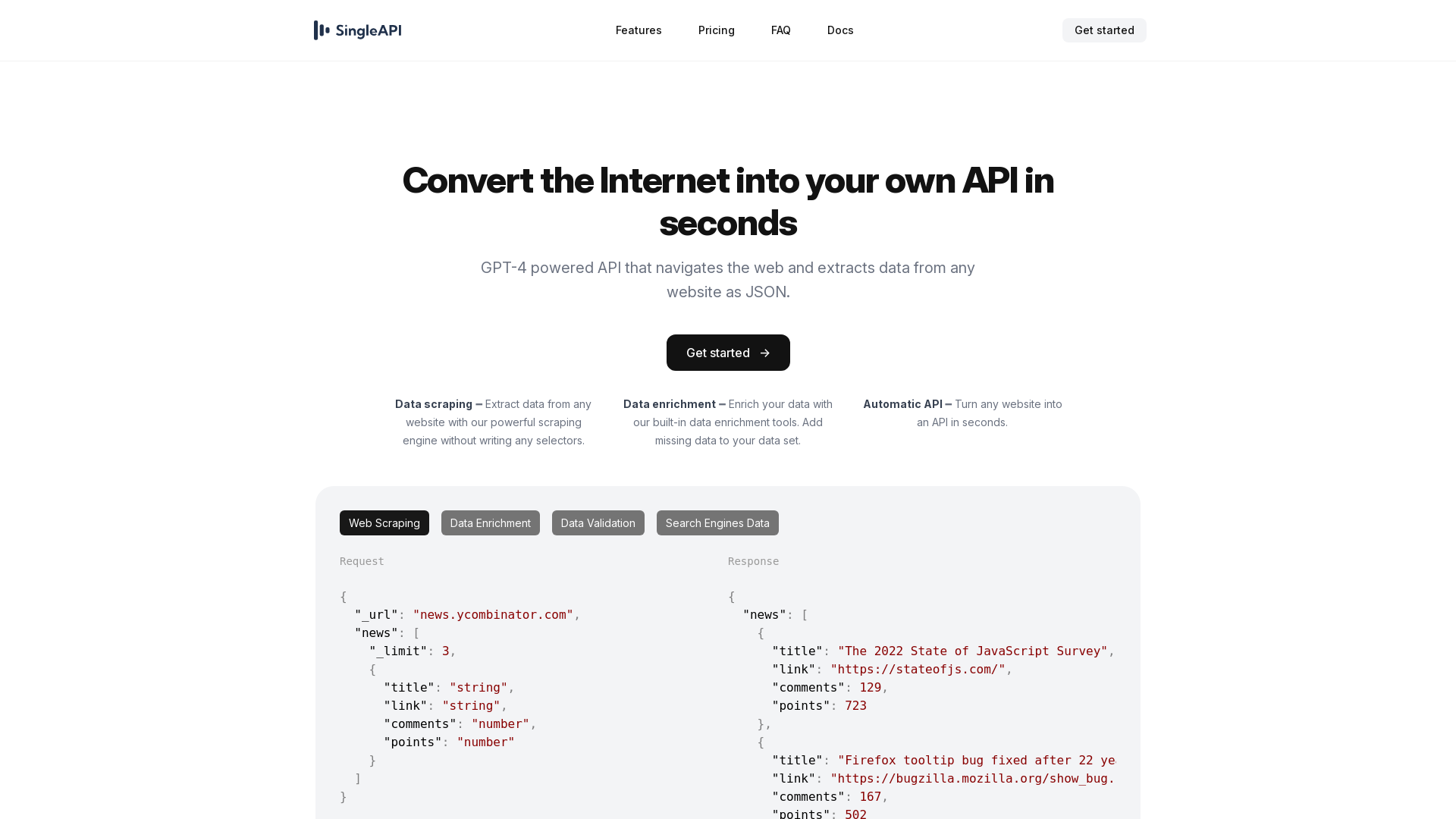 SingleAPI screenshot