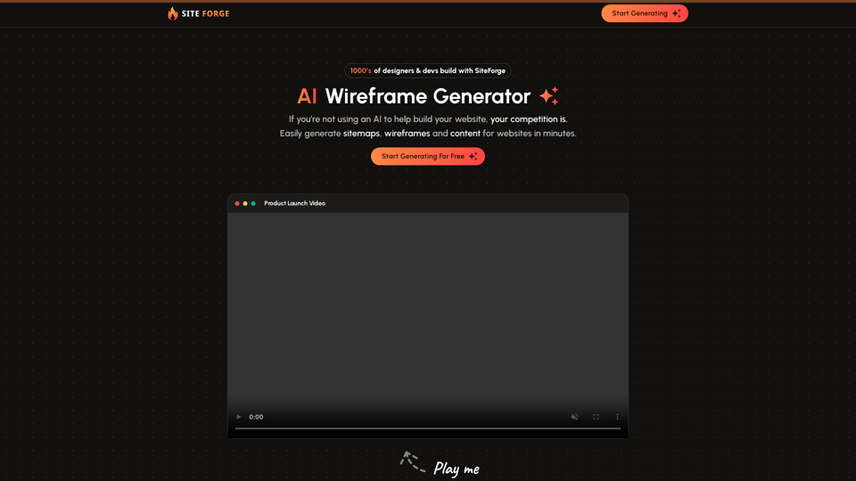 AI Wireframe Generator » SiteForge