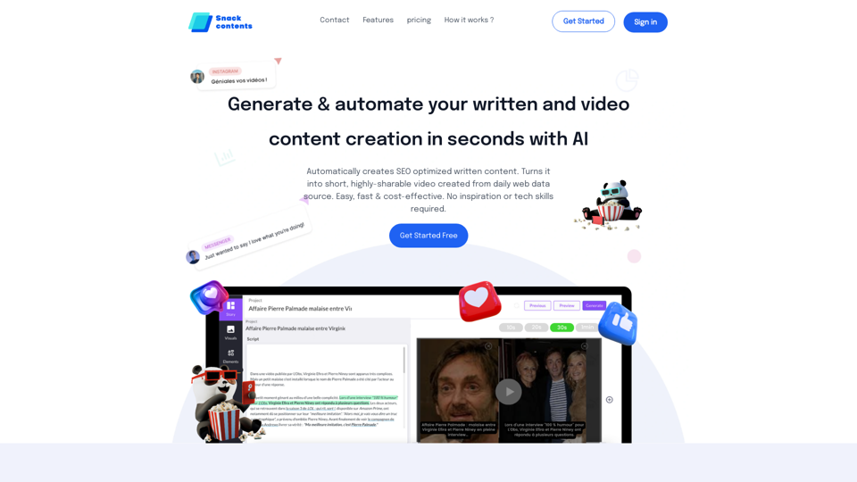 Generate & automate your written and video content creation in a second with artificial intelligence