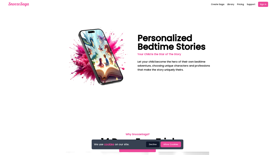 SnoozeSaga - Personalized Bedtime Stories