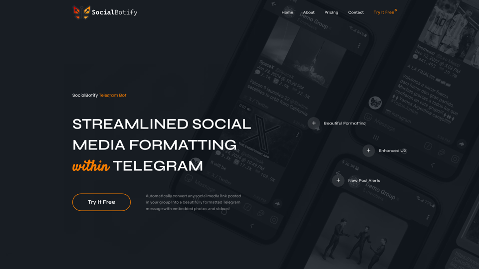 SocialBotify | Streamlined Social Media Formatting & Sharing on Telegram