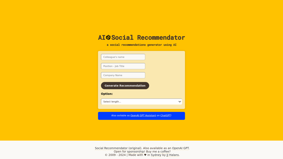 AI Social Recommendator screenshot