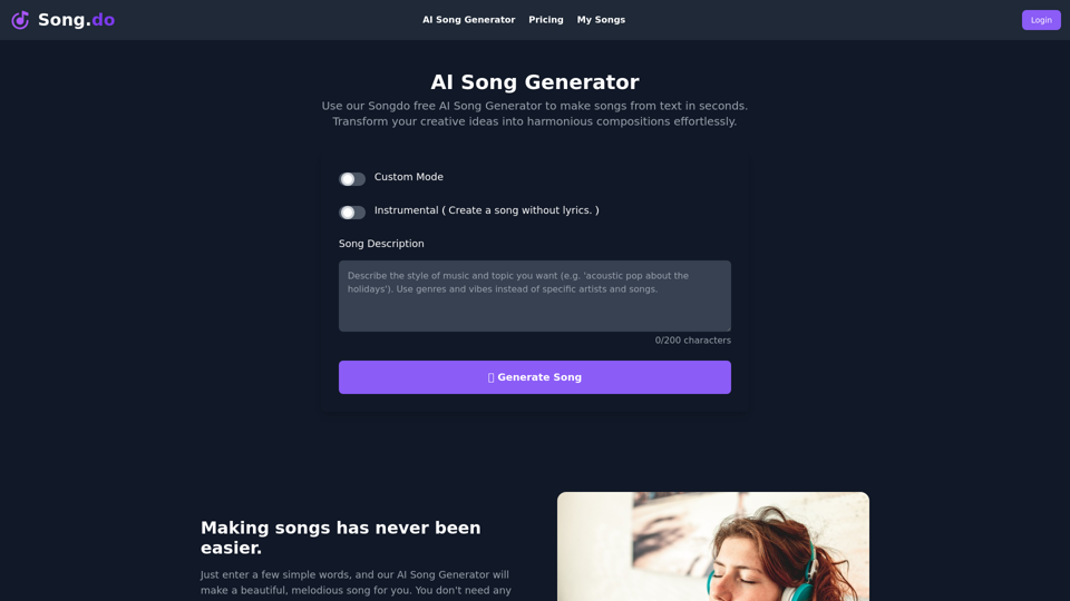 Free AI Song Generator ｜ Song.do