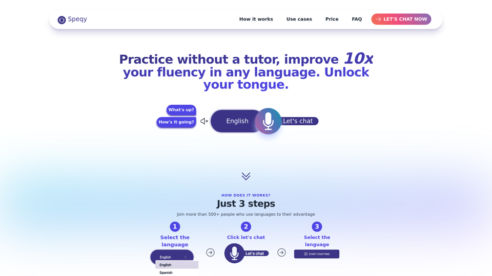 Speqy AI - practice any languages without tutor? Unlock fluency!