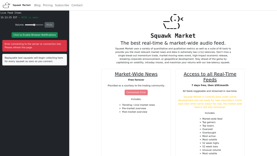 Squawk Market | Home