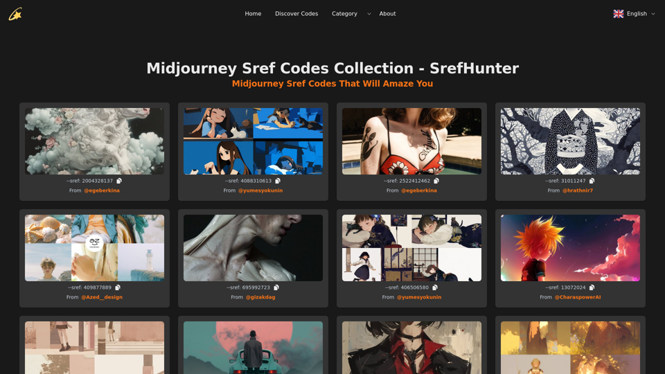 Midjourney Sref Codes Collection - SrefHunter