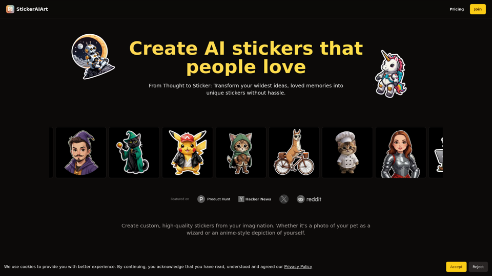 StickerAIArt - Create Custom AI-Generated Stickers