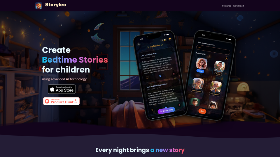 Storyleo - Bedtime stories AI for kids