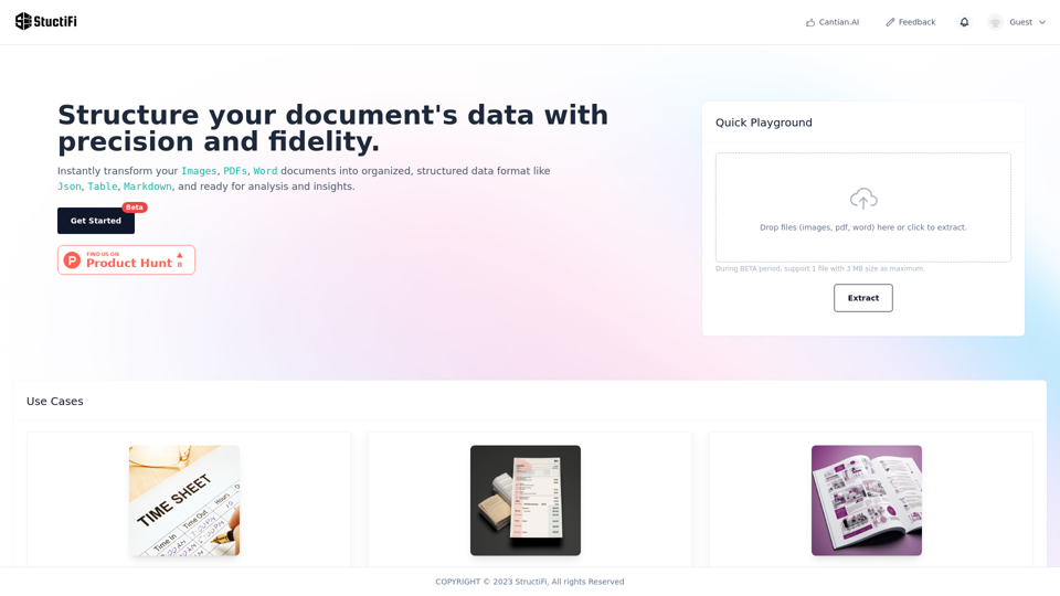 StructiFi: AI-Powered OCR|Data Extraction|Beta