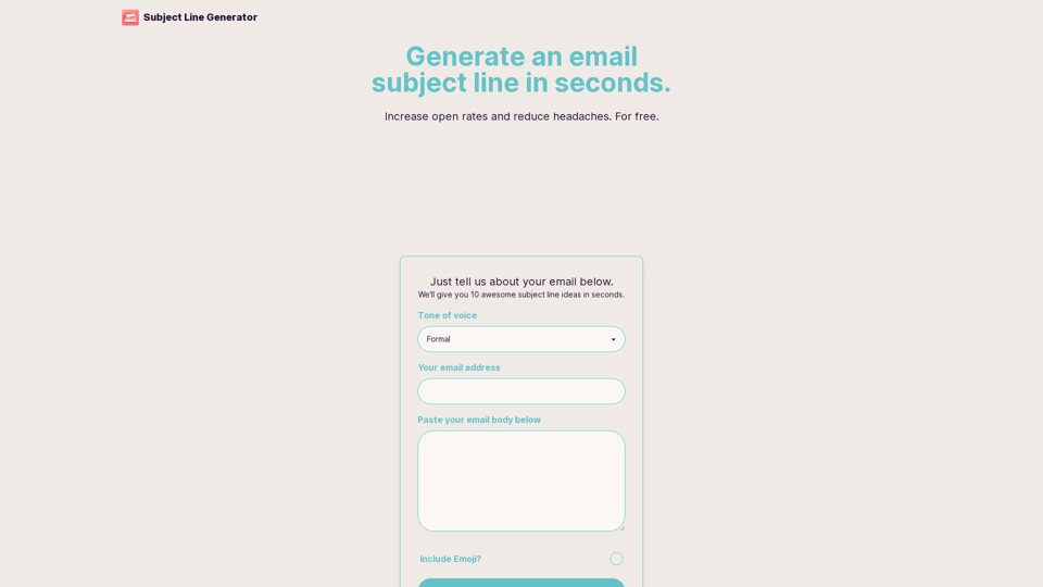 Subject Line Generator