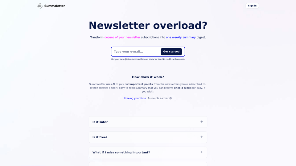 Summaletter - AI for newsletter overload!