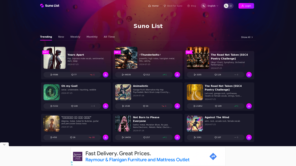 Suno-list, the best AI music list