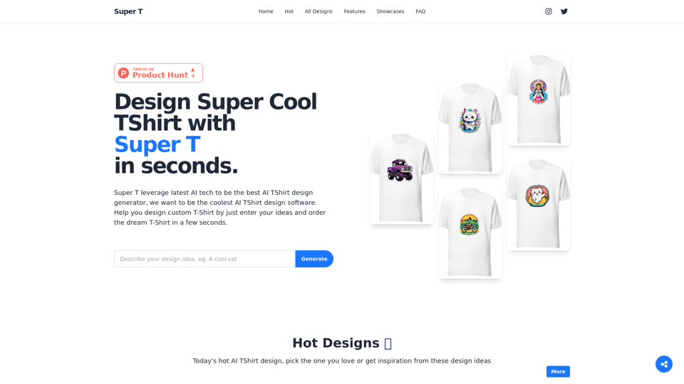 Super T - AI TShirt Design Generator