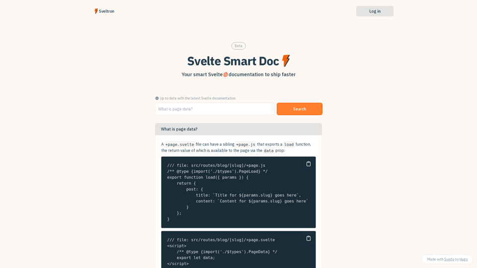 Svelte Smart Doc screenshot