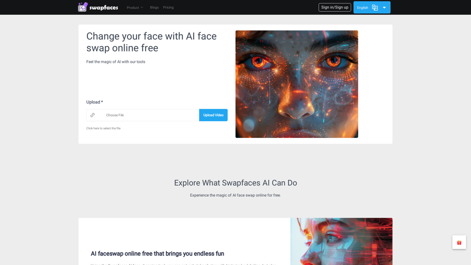 AI face swap online free screenshot