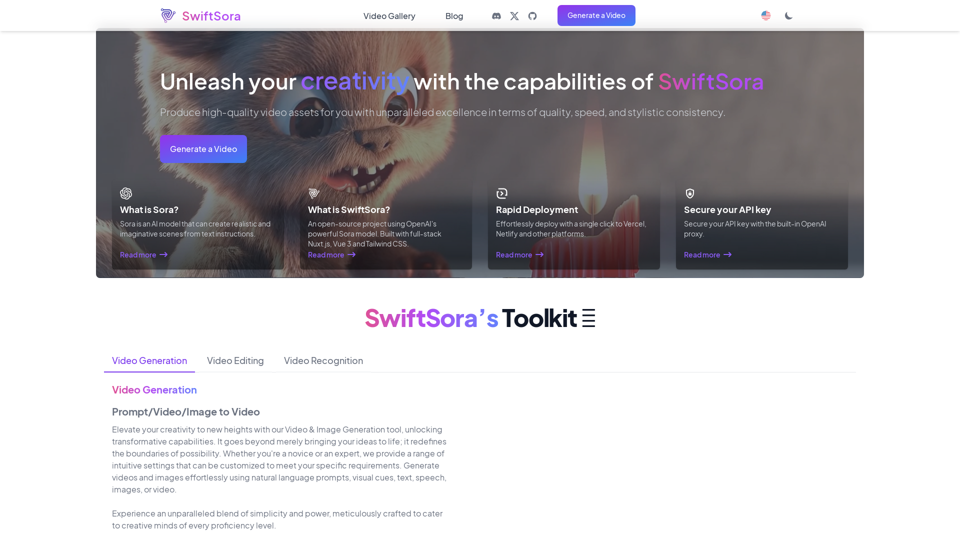 SwiftSora - AI Video Generator - Create Video, Images & More