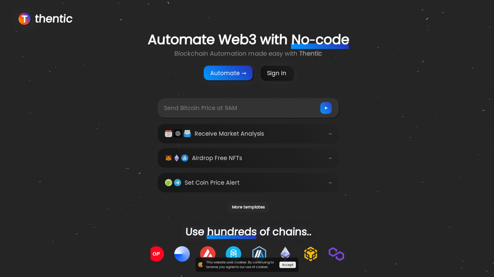 Thentic screenshot