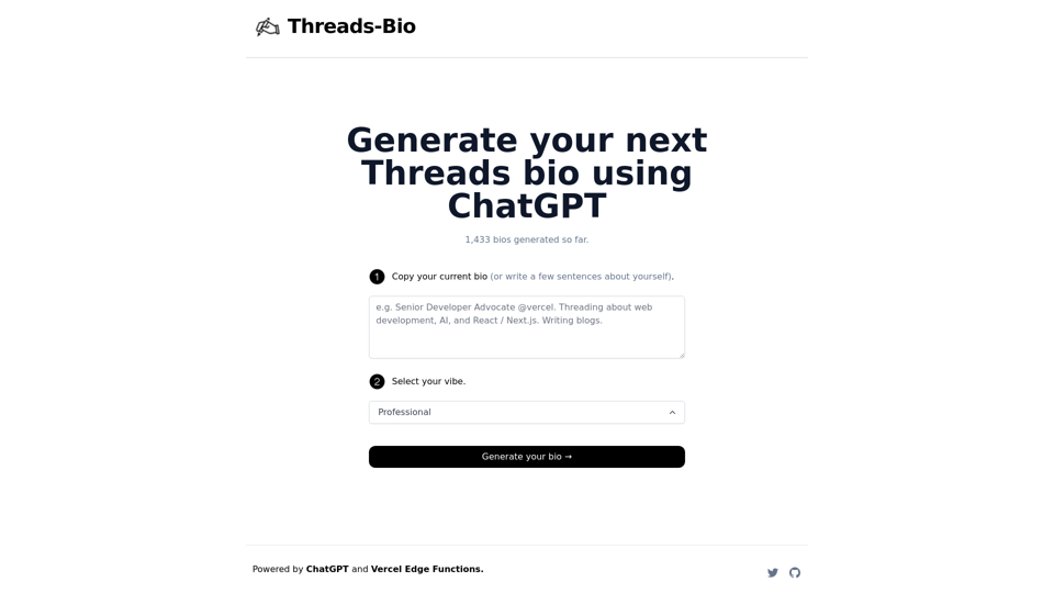 Threads Bio Generator