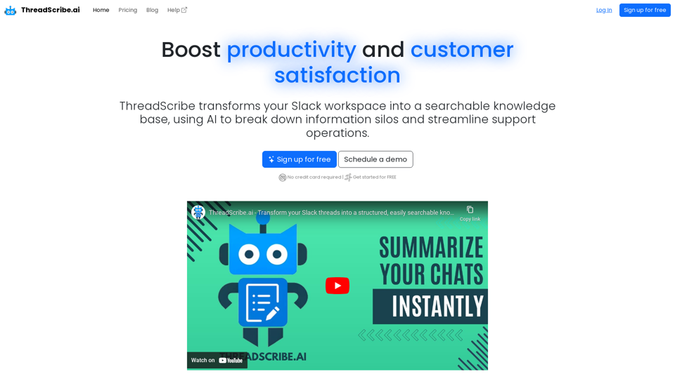 Boost productivity and customer satisfaction with ThreadScribe.ai