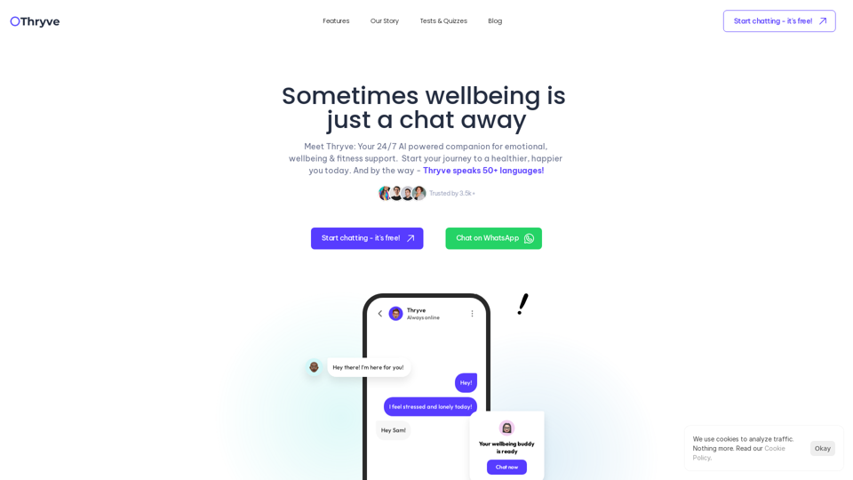 Thryve: Free 24/7 AI Therapy