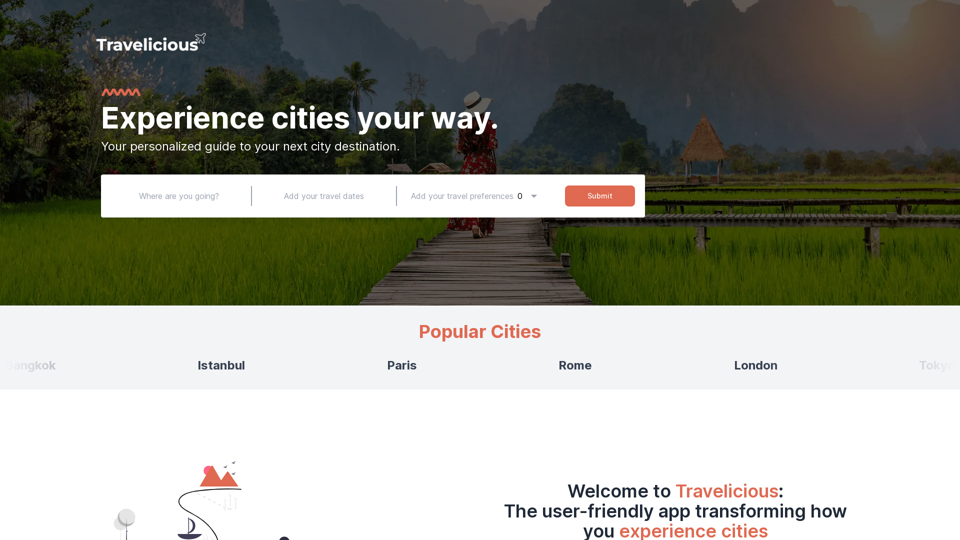 Travelicious: Your Personalized Guide to Your Next City Destination