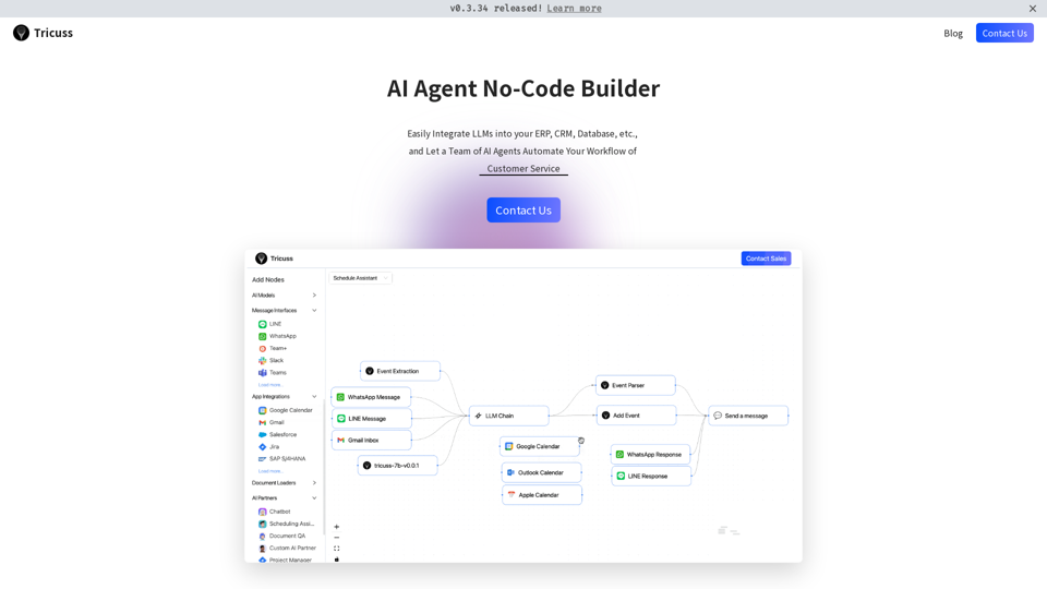 Tricuss - AI Agent No-Code Builder