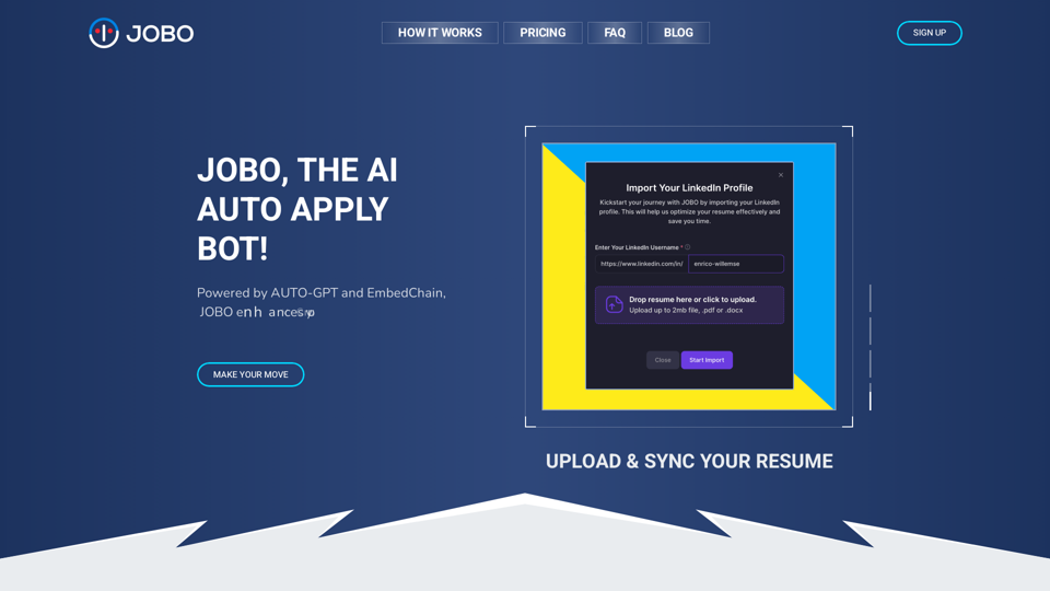 Home | JOBO, the AI Auto Apply Bot!
