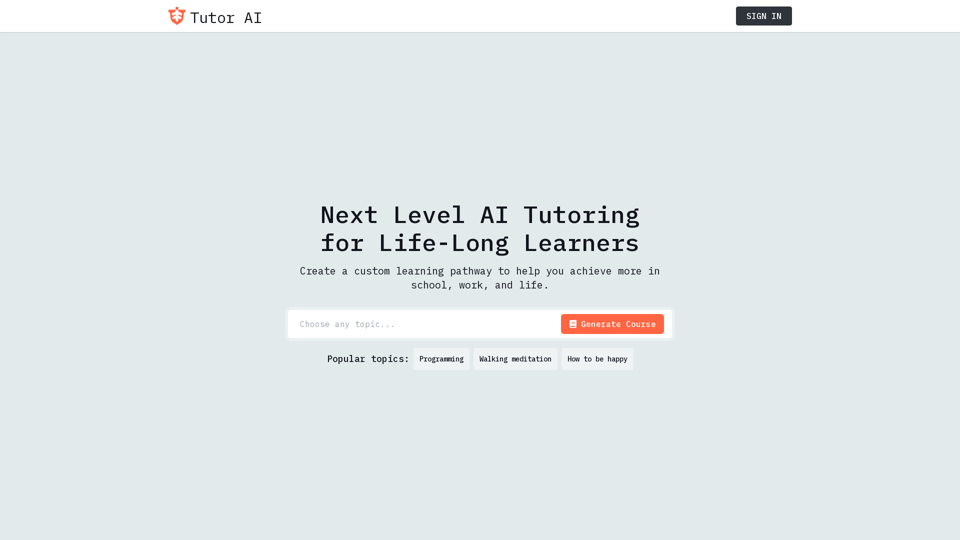 Tutor AI screenshot