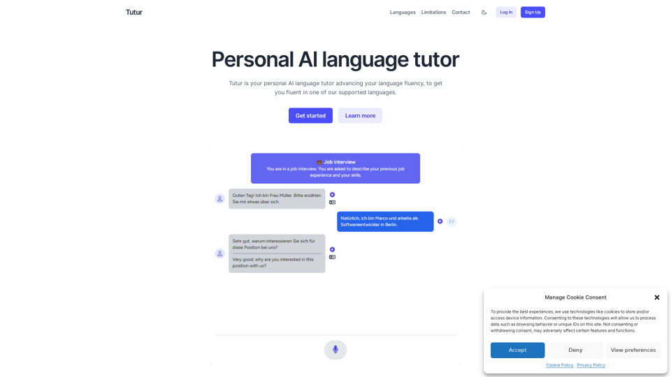 Advanced Multiple Language Learning with AI Online - Tutur