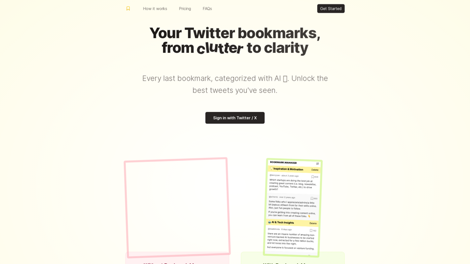 Bookmarks Manager | Transform Twitter Bookmark Clutter into Clarity