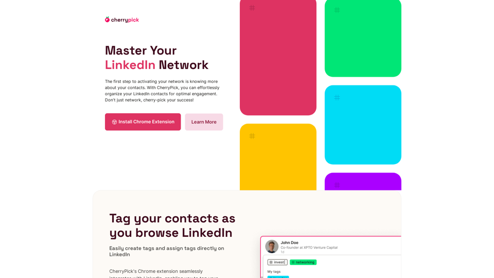 Organize Your Contacts. Boost Your Network - CherryPick