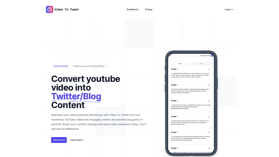 Video To Tweet | Convert youtube video intoTwitter/Blog Content