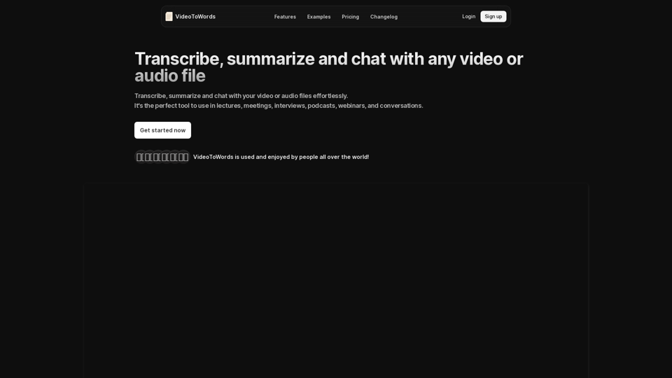 VideoToWords - Video Transcripts, Summaries & Chat