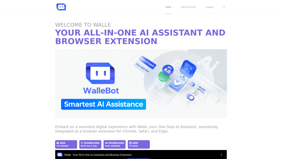 Walle - Your All-in-One AI Assistant and Browser Extension