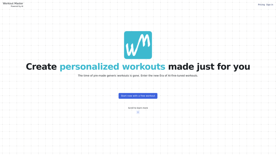 Workout Master - Generate workouts with the power of AI!