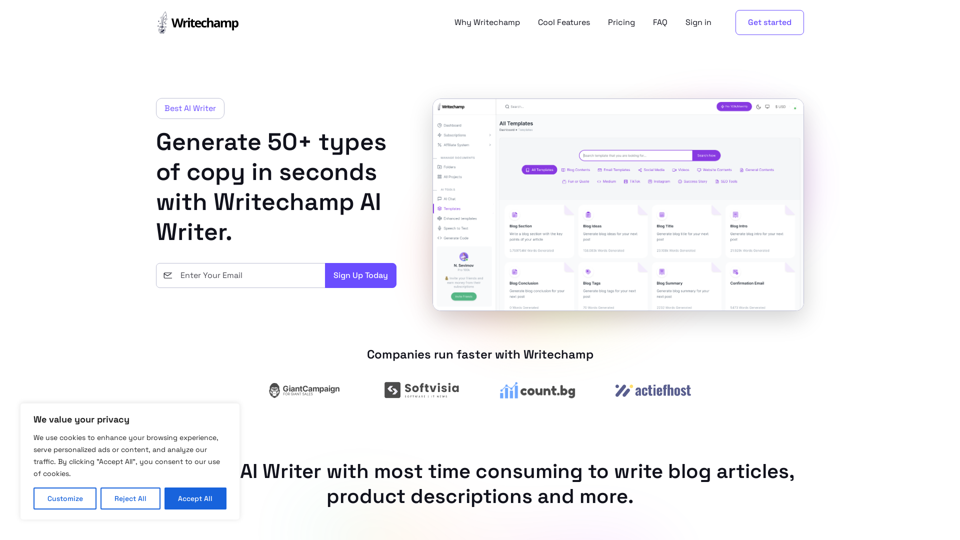 AI Writer, Text Generator & AI Copywriting Assistant screenshot