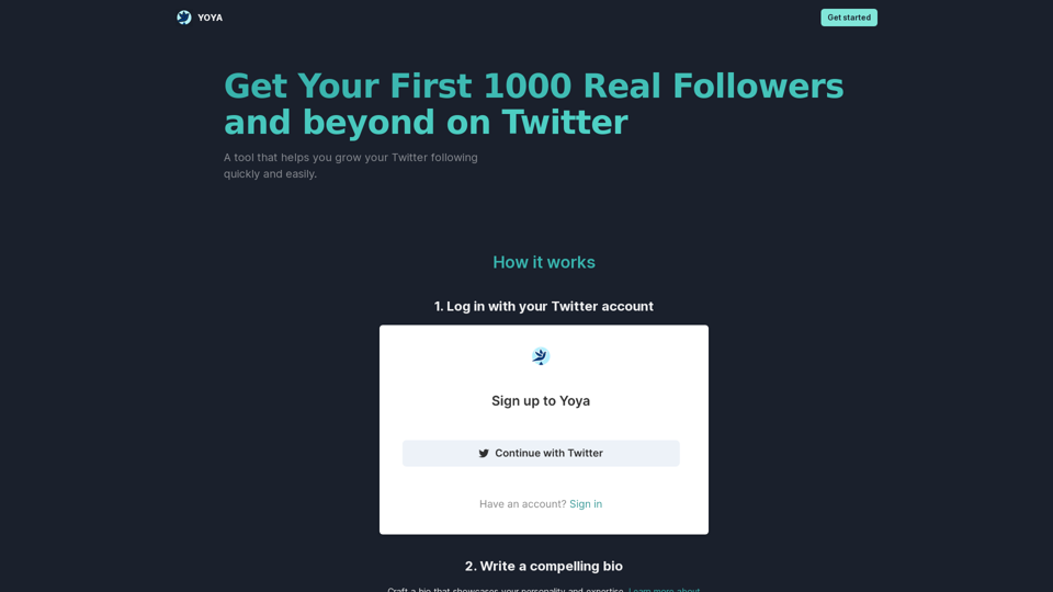 YOYA: The fast, simple way to gain your first 1000 followers and beyond