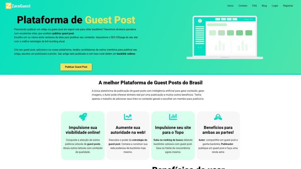 Plataforma de Guest Post screenshot