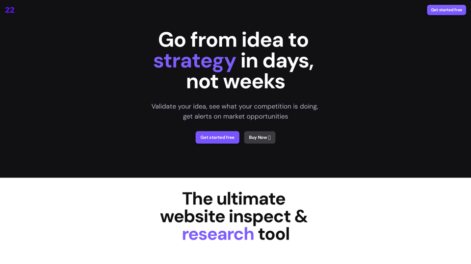 22Analytics - Market Research & Competitor Analysis Platform