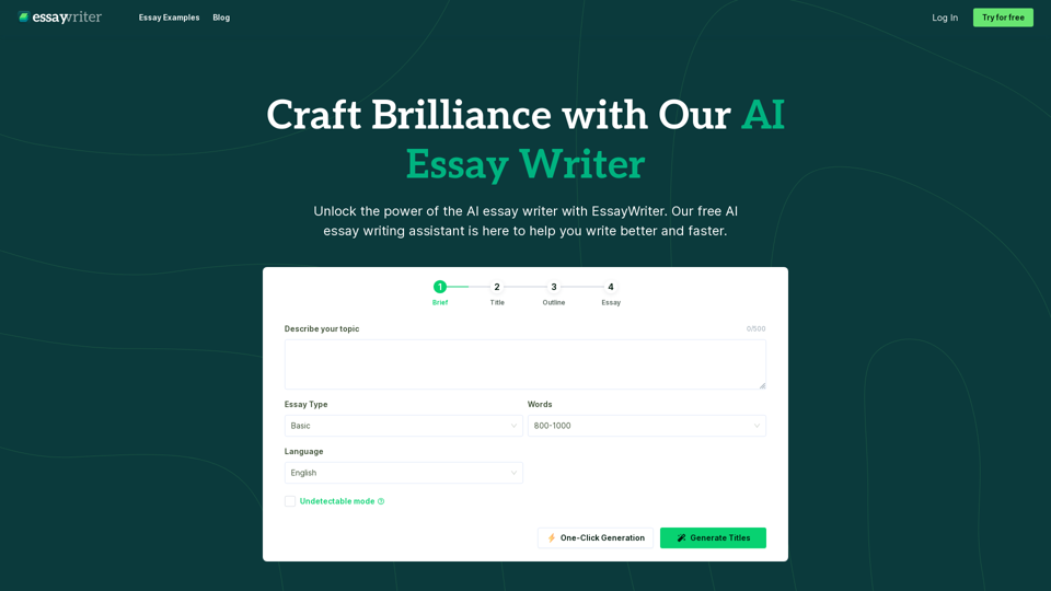 AI Essay Writer - Free Essay Writing Assistant | EssayWriter