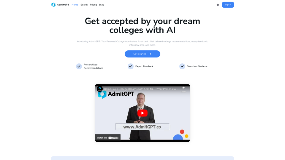 AdmitGPT - Your Personal AI College Application Copilot Powered by GPT-4