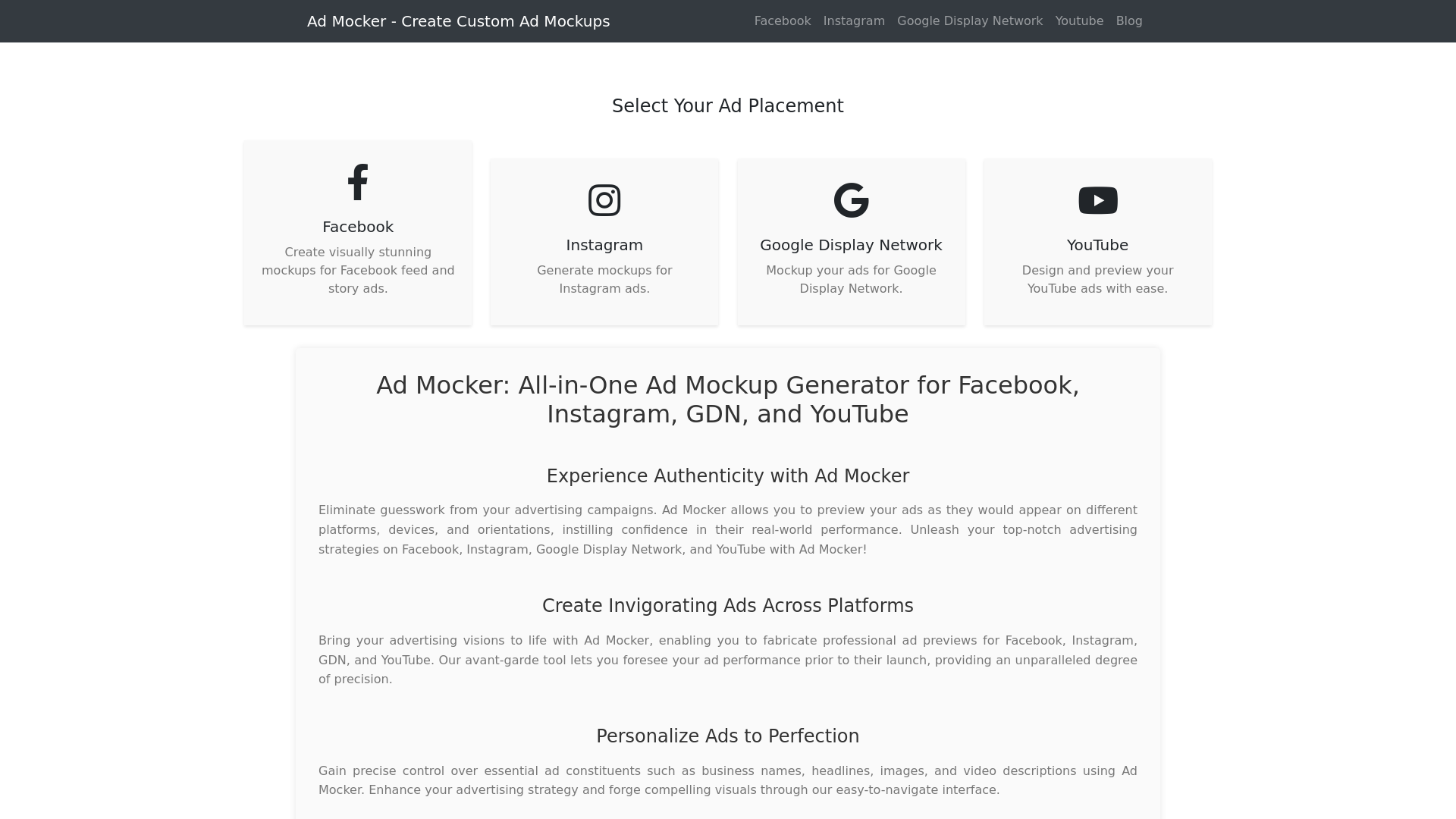 Ad Mocker screenshot
