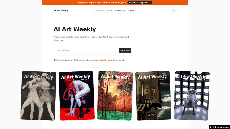 AI Art Weekly – Artificial Intelligence Art Newsletter