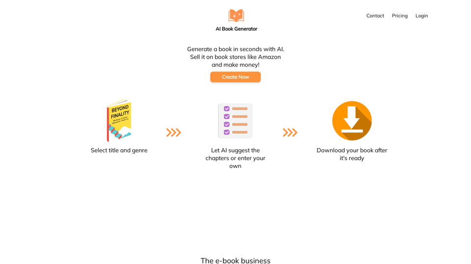 AI Book Generator - Generate eBooks in One Click and Sell Them on Bookstores.