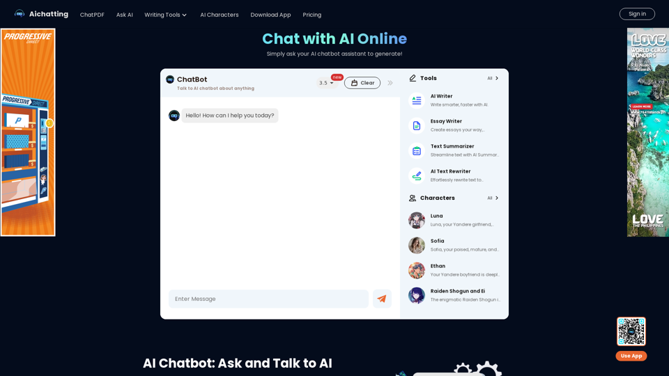 Free AI Chat Website screenshot